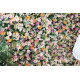 mixed colors of chrysanthemums and green leaves cloth roll up flower wall fabric hanging curtain plant wall event party wedding backdrop