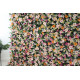 mixed colors of chrysanthemums and green leaves cloth roll up flower wall fabric hanging curtain plant wall event party wedding backdrop