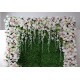 mixed colors of roses and peonies and grass walls cloth roll up flower wall fabric hanging curtain plant wall event party wedding backdrop