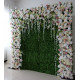 mixed colors of roses and peonies and grass walls cloth roll up flower wall fabric hanging curtain plant wall event party wedding backdrop