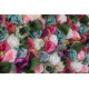 mixed colors of roses and peonies and green leaves cloth roll up flower wall fabric hanging curtain plant wall event party wedding backdrop