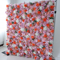 mixed flower cloth flower wall fabric rollin up reed pampas grass curtain floral wall wedding backdrop party event props