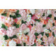 mixed flowers and green leaves cloth roll up flower wall fabric hanging curtain plant wall event party wedding backdrop