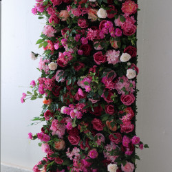 mixed rose cloth flower wall fabric rollin up reed pampas grass curtain floral wall wedding backdrop party event props