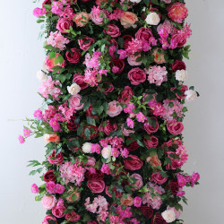 mixed rose cloth flower wall fabric rollin up reed pampas grass curtain floral wall wedding backdrop party event props