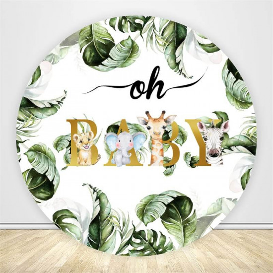 oh baby safari round backdrop cover