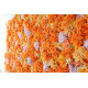 orange roses and hydrangeas and chrysanthemums cloth roll up flower wall fabric hanging curtain plant wall event party wedding backdrop