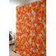 orange roses and hydrangeas and chrysanthemums cloth roll up flower wall fabric hanging curtain plant wall event party wedding backdrop