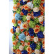 orange roses and mixed color hydrangeas cloth roll up flower wall fabric hanging curtain plant wall event party wedding backdrop