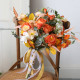 orange wedding style, orange artificial wedding flowers, diy wedding flowers, party faux flowers