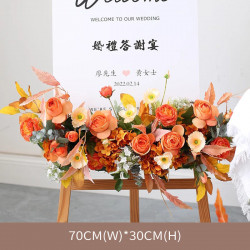 orange wedding style, orange artificial wedding flowers, diy wedding flowers, party faux flowers