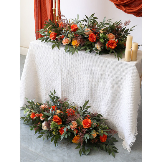 forest wedding flowers set, orange artificial wedding flowers, diy wedding flowers, wedding faux flowers