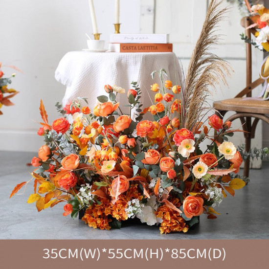 orange wedding style, orange artificial wedding flowers, diy wedding flowers, wedding faux flowers, party decoration flowers