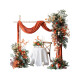 orange forest wedding style, orange artificial wedding flowers, diy wedding flowers, wedding faux flowers