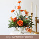 orange forest wedding style, orange artificial wedding flowers, diy wedding flowers, wedding faux flowers