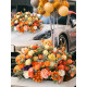 orange wedding decor, party decoration, orange artificial wedding flowers, diy wedding flowers, wedding faux flowers