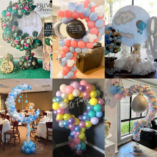 1m party & hoop balloon circle loop stand moon | question mark | half circle shape balloon arch frame