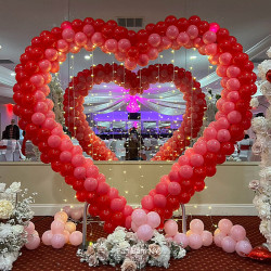 6.5ft party & hoop balloon heart shape loop flower arch photo booth backdrop stand heart backdrop