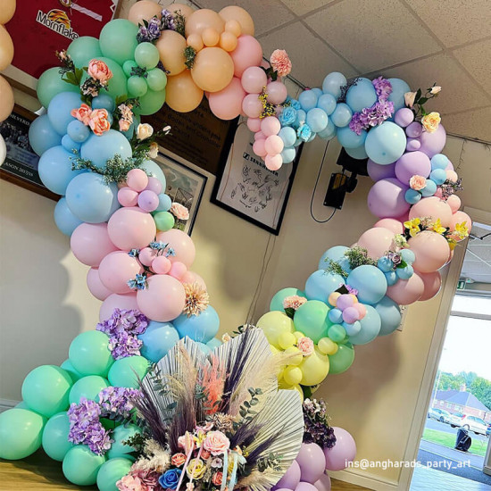 6.5ft party & hoop balloon heart shape loop flower arch photo booth backdrop stand heart backdrop