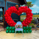 6.5ft party & hoop balloon heart shape loop flower arch photo booth backdrop stand heart backdrop