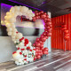 6.5ft party & hoop balloon heart shape loop flower arch photo booth backdrop stand heart backdrop