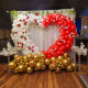 6.5ft party & hoop balloon heart shape loop flower arch photo booth backdrop stand heart backdrop