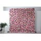 pink and green roses and green leaves cloth roll up flower wall fabric hanging curtain plant wall event party wedding backdrop