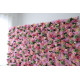 pink and green roses and green leaves cloth roll up flower wall fabric hanging curtain plant wall event party wedding backdrop