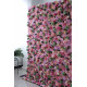 pink and green roses and green leaves cloth roll up flower wall fabric hanging curtain plant wall event party wedding backdrop