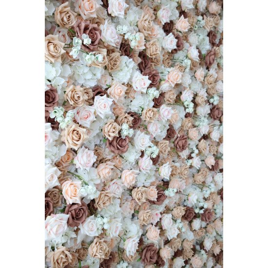 pink and light yellow roses cloth roll up flower wall fabric hanging curtain plant wall event party wedding backdrop