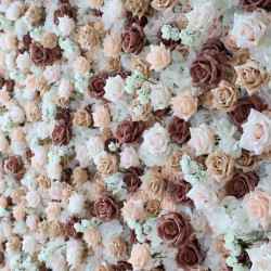 pink and light yellow roses cloth roll up flower wall fabric hanging curtain plant wall event party wedding backdrop