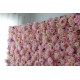 pink and purple roses and pink hydrangeas cloth roll up flower wall fabric hanging curtain plant wall event party wedding backdrop