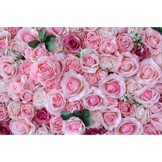 pink and rose roses cloth roll up flower wall fabric hanging curtain plant wall event party wedding backdrop