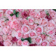 pink and rose roses cloth roll up flower wall fabric hanging curtain plant wall event party wedding backdrop