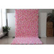 pink and white peony flowers cloth roll up flower wall fabric hanging curtain plant wall event party wedding backdrop