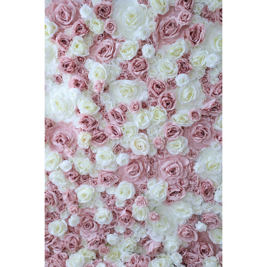 pink and white rose cloth flower wall fabric rollin up reed pampas grass curtain floral wall wedding backdrop party event props