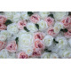 pink and white rose cloth flower wall fabric rollin up reed pampas grass curtain floral wall wedding backdrop party event props