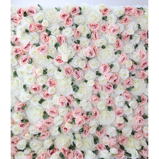 pink and white rose cloth flower wall fabric rollin up reed pampas grass curtain floral wall wedding backdrop party event props