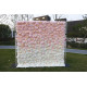 pink and white rose cloth roll up flower wall fabric hanging curtain plant wall event party wedding backdrop