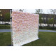 pink and white rose cloth roll up flower wall fabric hanging curtain plant wall event party wedding backdrop