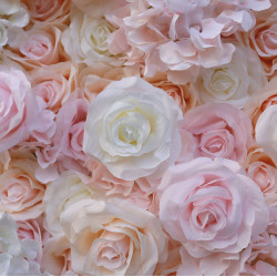 pink and white rose cloth roll up flower wall fabric hanging curtain plant wall event party wedding backdrop