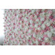 pink and white roses and peonies cloth roll up flower wall fabric hanging curtain plant wall event party wedding backdrop