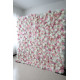 pink and white roses and peonies cloth roll up flower wall fabric hanging curtain plant wall event party wedding backdrop