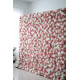 pink and white roses cloth roll up flower wall fabric hanging curtain plant wall event party wedding backdrop