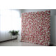 pink and white roses cloth roll up flower wall fabric hanging curtain plant wall event party wedding backdrop