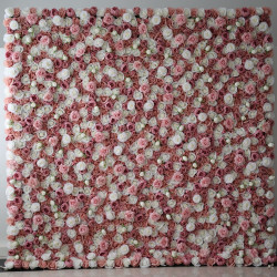 pink and white roses cloth roll up flower wall fabric hanging curtain plant wall event party wedding backdrop