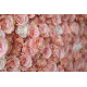 pink and white roses cloth roll up flower wall fabric hanging curtain plant wall event party wedding backdrop