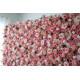 pink and white roses cloth roll up flower wall fabric hanging curtain plant wall event party wedding backdrop