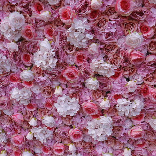 pink and white roses hydrangeas 3d luxury gradient rolling up fabric curtain artificial flower wall cloth floral wall wedding backdrop