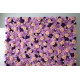 pink dahlias and purple roses and hydrangeas cloth roll up flower wall fabric hanging curtain plant wall event party wedding backdrop